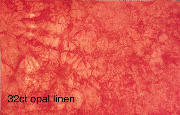 32ct linen opal - 18x27 - Poppy Fields - Dyeing for Cross Stitch