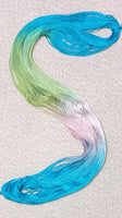 Cotton hand dyed floss - Blue, Green, & Pink SOLO - Dyeing for Cross Stitch