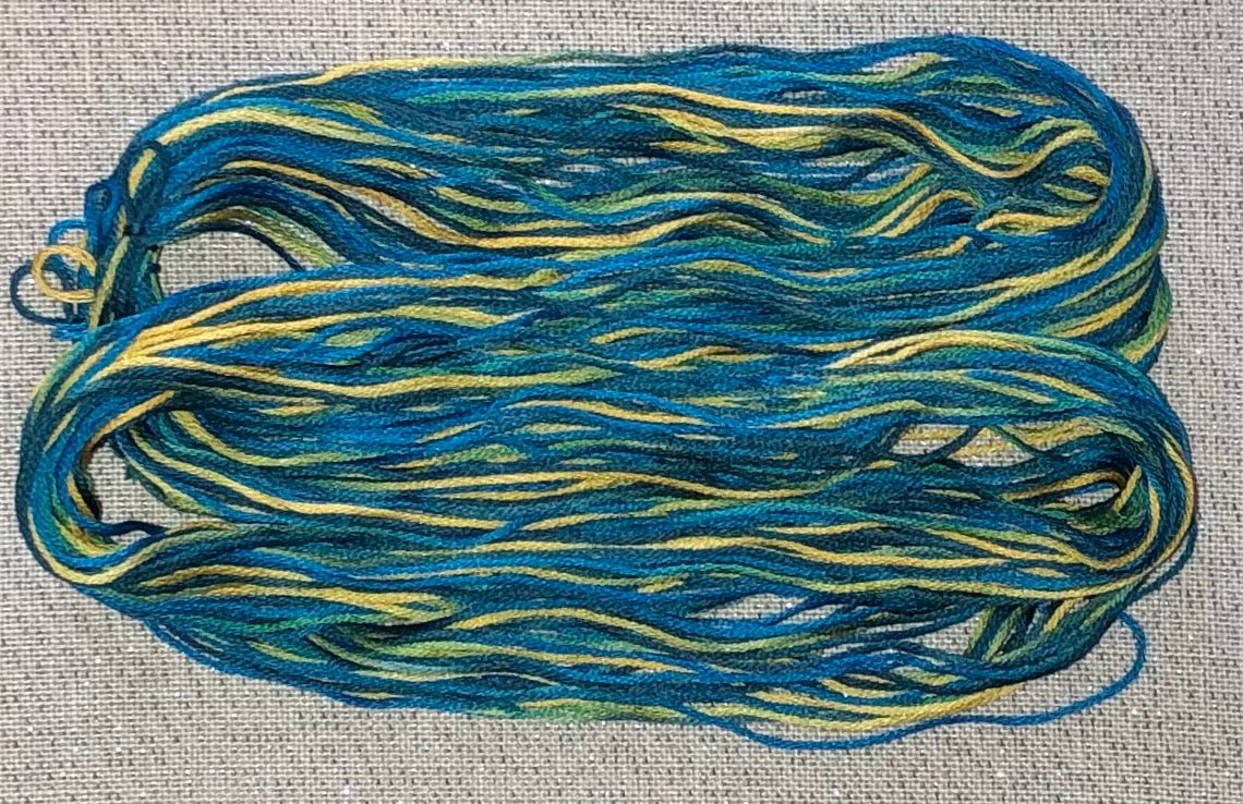 Cotton hand dyed floss - Blue Nutcracker - Dyeing for Cross Stitch