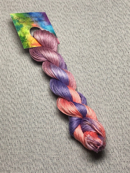 Cotton hand dyed floss - Cotton Candy - Dyeing for Cross Stitch