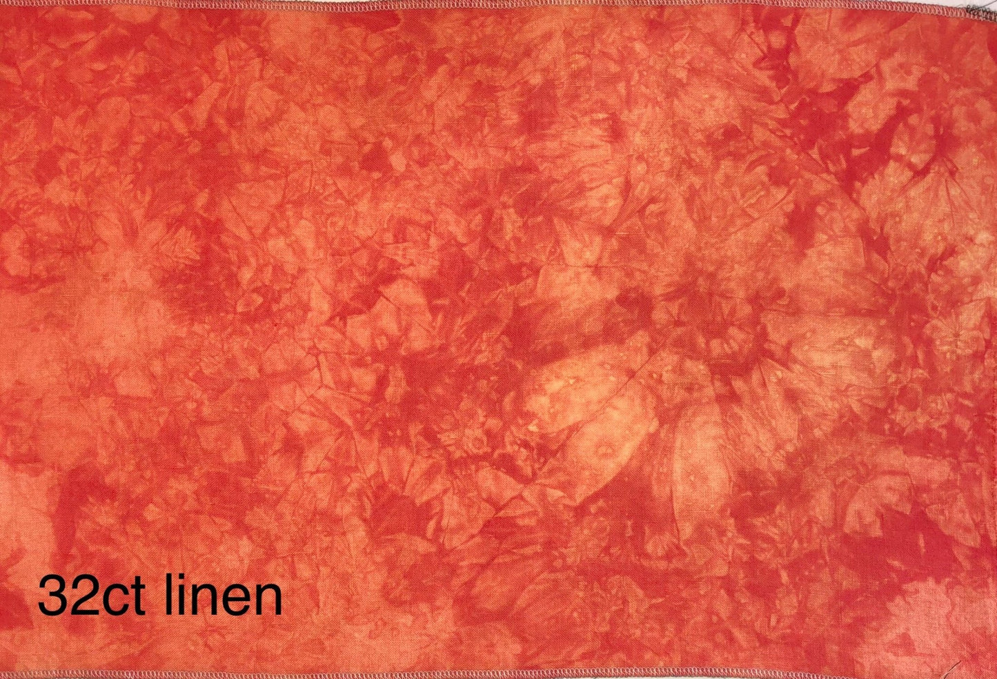 Linen - Poppy Fields - Dyeing for Cross Stitch