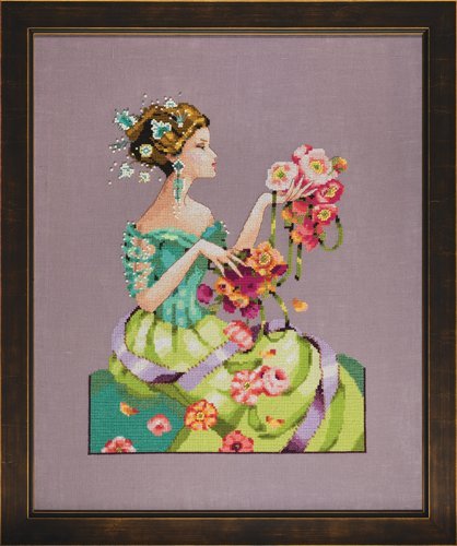 Mirabilia Designs - MD 183 - Lavender Mist pattern & embellishment pack - Dyeing for Cross Stitch