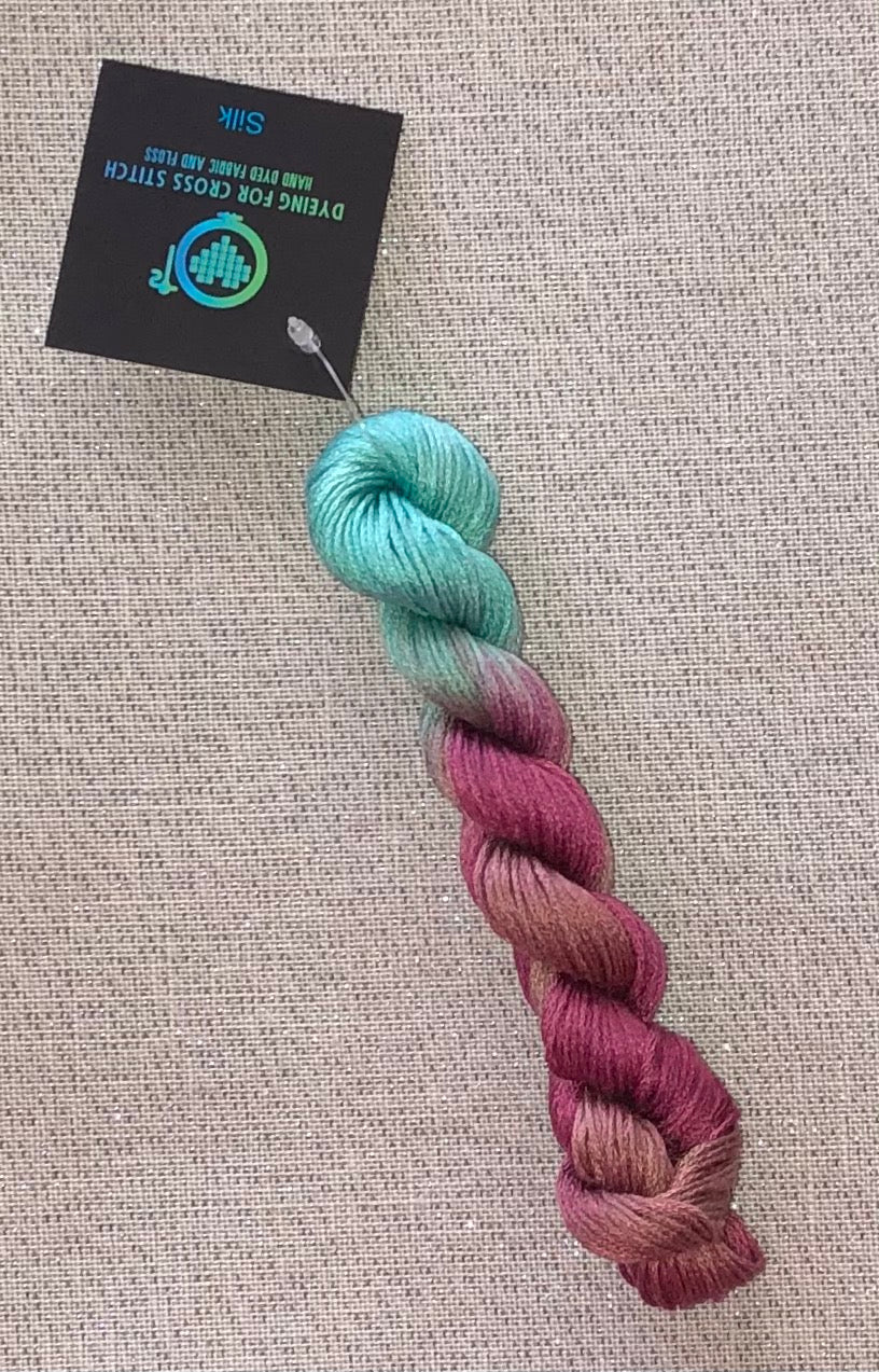 Silk hand dyed floss - Cranberries - Dyeing for Cross Stitch