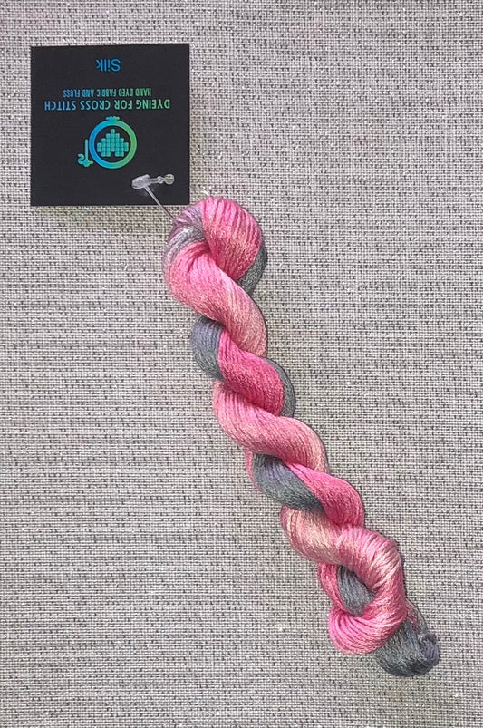 Silk hand dyed floss - Pretty in Pink - Dyeing for Cross Stitch